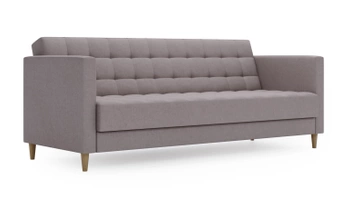 Kanapa z funkcją spania Candy na drewnianych nóżkach - kolor szary