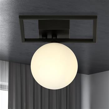 IMAGO 1E BLACK/OPAL 1130/1E nowoczesny plafon sufitowy klosz
