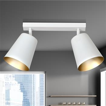 PRISM 2 WHITE-GOLD 407/2  spot plafon sufitowy regulowane klosze biały złoty środek