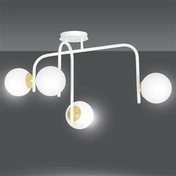 RAGNAR 4B WHITE 1033/4B nowoczesna lampa sufitowa biała szklane klosze