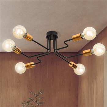 HARMONY 6 BLACK-COPPER 467/6 plafon sufitowy w stylu Loft Edison