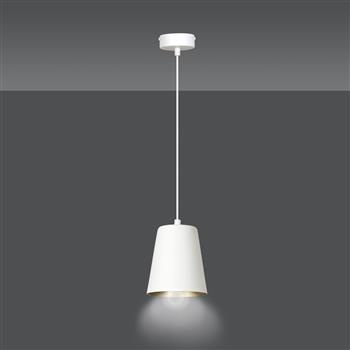 MILGA 1 WHITE-GOLD 414/1 nowoczesna lampa wisząca biała środek złoty