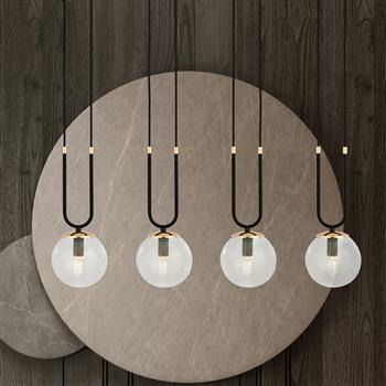 GLAM 4 BLACK/TRANSPARENT 1114/4 lampa wisząca szklane klosze GLAMOUR