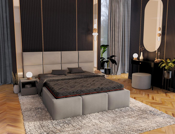 Łóżko tapicerowane DENVER- TRINITY (SZARY) - 140 x 200