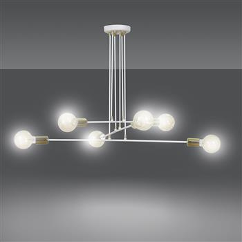 VESIO 6 WHITE 786/6 lampa wisząca loft regulowana złote elementy