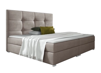 Łóżko kontynentalne z pojemnikiem na pościel - HARI I 180x200 cm - kolor beżowy