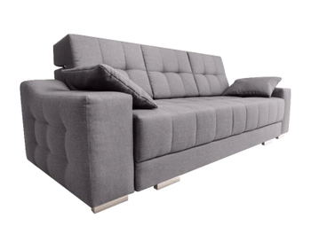 Kanapa z funkcją spania ANITA - rodzaj tkaniny plecionka - kolor jasny szary