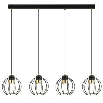 AJAX 4 BLACK/GOLD 1224/4 lampa wisząca regulowana czarna styl loftowy