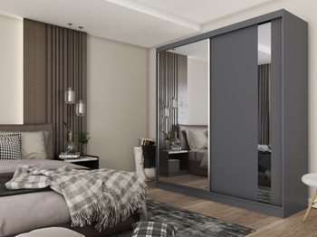 Szafa przesuwna Malva 200 cm grafit