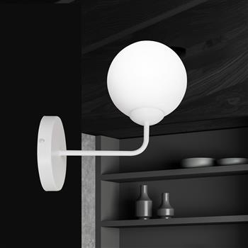 PREGOS K1 WHITE 671/K1 kinkiet ścienny biały okrągły biały klosz