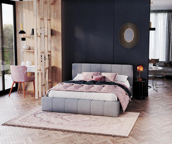 Łóżko tapicerowane FLORIDA- TRINITY (SZARY) - 160 x 200