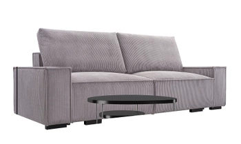 Kanapa z funkcją spania SIMA - tkanina gruby sztruks - kolor szary