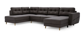 Narożnik Gwena- narożnik wolnostojący w stylu skandynawskim - kolor ciemny szary