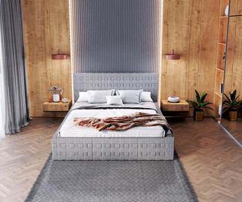 Łóżko tapicerowane NEVADA- TRINITY (SZARY) - 120 x 200