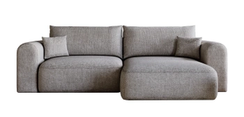 Wygodny narożnik Nexto – prawostronny narożnik do salonu z funkcją spania - kolor szary