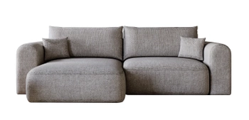 Wygodny narożnik Nexto – lewostronny narożnik do salonu z funkcją spania - kolor szary