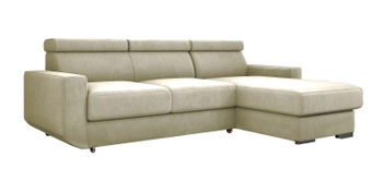 Narożnik z funkcją spania Madryt - prawostronny - kolor kremowy