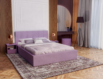 Łóżko tapicerowane RINO - Welur, kolor: fioletowy - 120 x 200