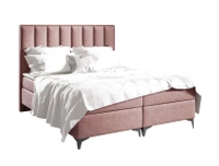 Łóżko kontynentalne z pojemnikiem na pościel - ZOFIA 140x200 cm - kolor różowy
