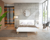 Łóżko tapicerowane KALIFORNIA- TRINITY (BIAŁY) - 160 x 200