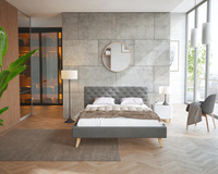 Łóżko tapicerowane KALIFORNIA- TRINITY (grafit) - 160 x 200