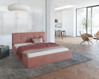 Łóżko tapicerowane RINO - Paris, kolor: salmon - 160 x 200
