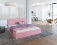 Łóżko tapicerowane RINO - Paris, kolor: pink - 160 x 200