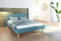 Łóżko tapicerowane - HEAVEN TRINITY (TURKUSOWY) - 160 x 200