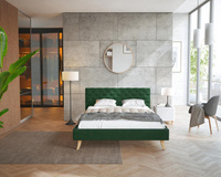 Łóżko tapicerowane KALIFORNIA- TRINITY (BUTELKOWA ZIELEŃ) - 160 x 200