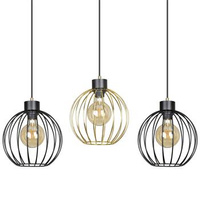 PINETA 3 BLACK 559/3 lampa wisząca czarno złota druciak LOFT